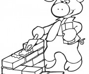 Coloriage Cochon ma&ccedil;on