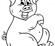 Coloriage et dessins gratuit Cochon mignon à imprimer