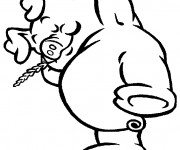 Coloriage Cochon qui r&ecirc;ve