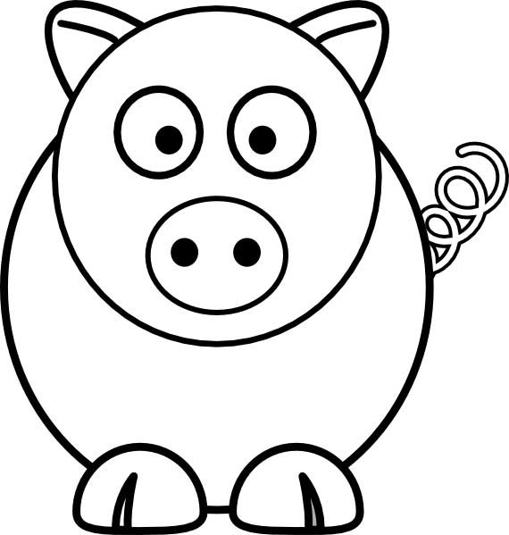 Coloriage et dessins gratuits Cochon surpris à imprimer