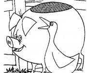 Coloriage Cochon tout &agrave; fait gros