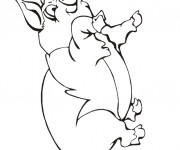 Coloriage Cochon tout en sautant