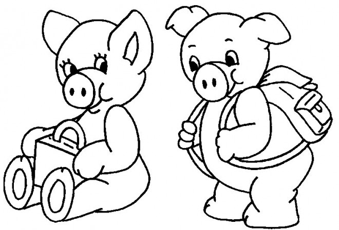 Coloriage et dessins gratuits Cochons à l'école à imprimer