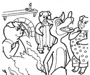 Coloriage Les Cochons et le loup