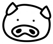 Coloriage T&ecirc;te Cochon vecteur