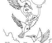Coloriage Amiti&eacute; des colibris
