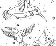 Coloriage Au vol pendant la nuit
