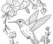 Coloriage Avec des fleurs qui coulent tout autour