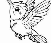Coloriage cartoon b&eacute;b&eacute; colibri