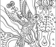 Coloriage Colibri au motif complexe fantastique