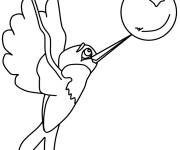 Coloriage et dessins gratuit Colibri avec une bulle à imprimer