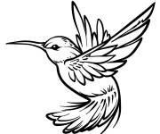 Coloriage Colibri d&eacute;ployant ses ailes