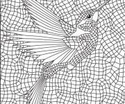 Coloriage colibri en mosa&iuml;que