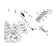 Coloriage Colibri et nectre num&eacute;rot&eacute;
