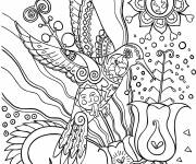 Coloriage colibri magique déstressant