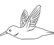 Coloriage et dessins gratuit Colibri perch&eacute; au nuage à imprimer