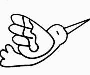 Coloriage et dessins gratuit Colibri simple au crayon pour enfants à imprimer