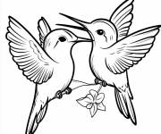 Coloriage Couple en partageant du nectar