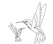 Coloriage Deux Colibris en miniature