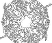 Coloriage Mandala Colibri adulte