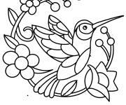 Coloriage Page de Colibri pour enfants