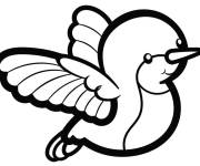 Coloriage Petit Colibri souriant