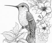 Coloriage Portrait de Colibri