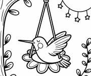 Coloriage Un colibri endormi