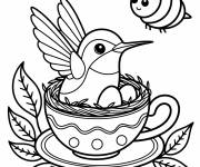 Coloriage Un doux colibri