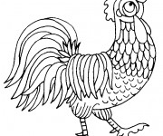 Coloriage Coq 19