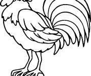 Coloriage Coq 4