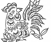 Coloriage Coq 42