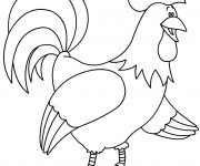 Coloriage Coq 6