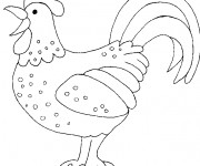 Coloriage Coq 9