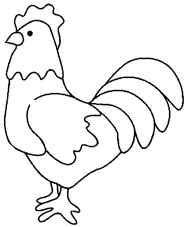 Coloriage Coq  facile  dessin  gratuit  imprimer