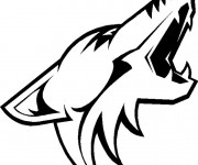 Coloriage Tête de Coyote en hurlant