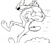Coloriage Un Coyote fort