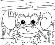 Coloriage Crabe avec des gros yeux de dessin anim&eacute;