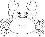 Coloriage Crabe avec le visage souriant