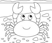 Coloriage Crabe dans la plage