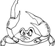 Coloriage Crabe de cartoon en col&egrave;re