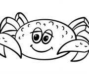 Coloriage Crabe de cartoon souriant