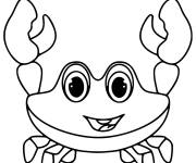 Coloriage et dessins gratuit Crabe de dessin animé à imprimer