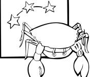 Coloriage Crabe de dessin anim&eacute; pour les petits