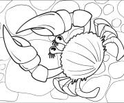 Coloriage Crabe dessin animé de la mer