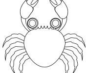 Coloriage Crabe en noir et blanc