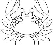 Coloriage Crabe facile en couleur