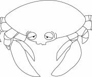 Coloriage Crabe fatigu&eacute;