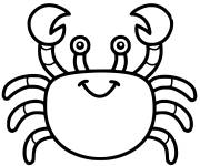 Coloriage Crabe heureux facile