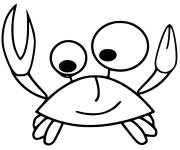 Coloriage et dessins gratuit Crabe heureux pour les petits à imprimer